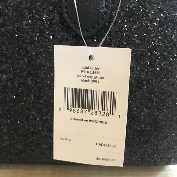 ❌SOLD❌ NWT Kate Spade Mini Reiley Black Glitter - Picture 3 of 3